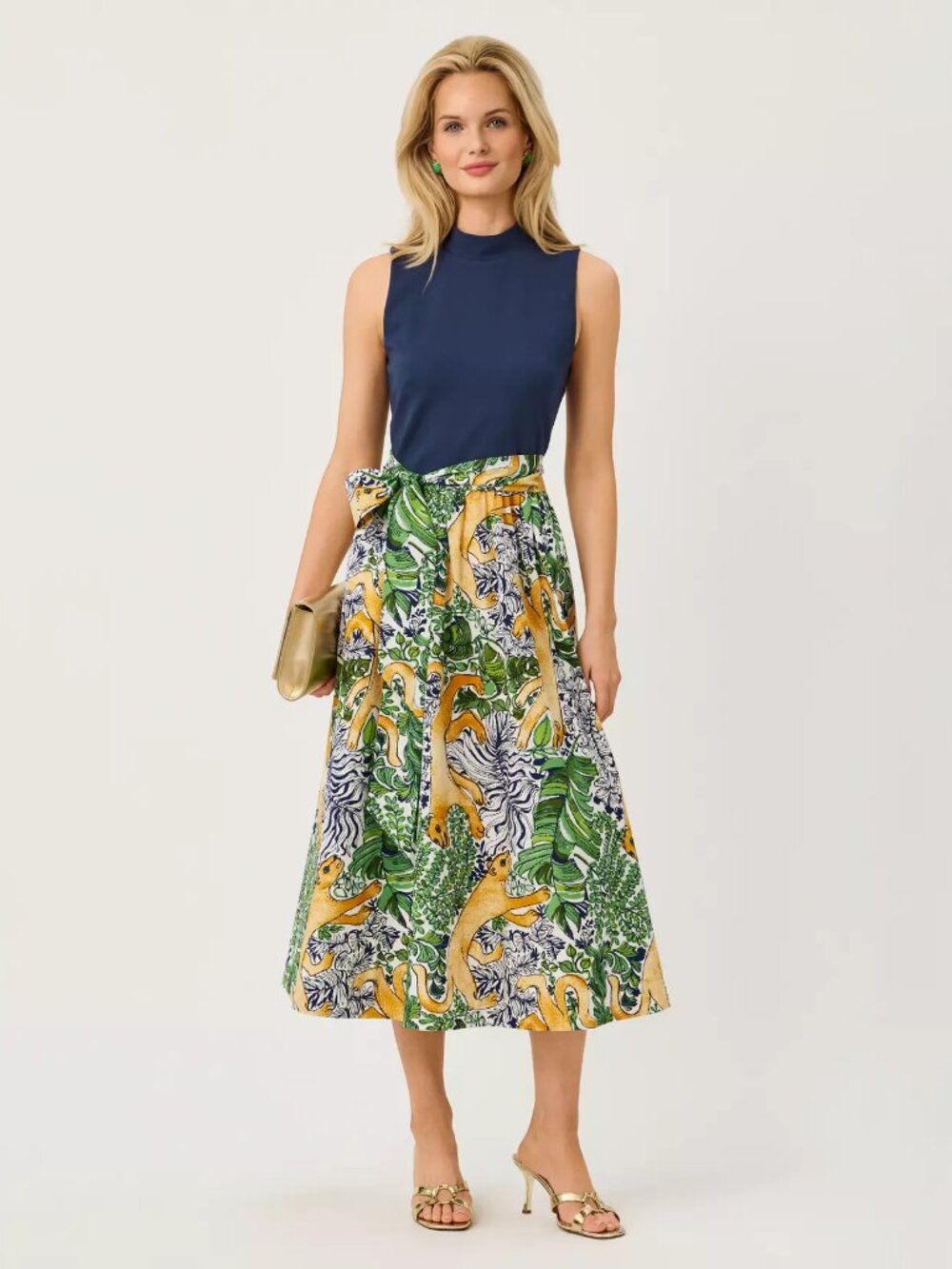 NWT Lilly Pulitzer Prima Midi Dress, Multi Palm Prowl, Size 0